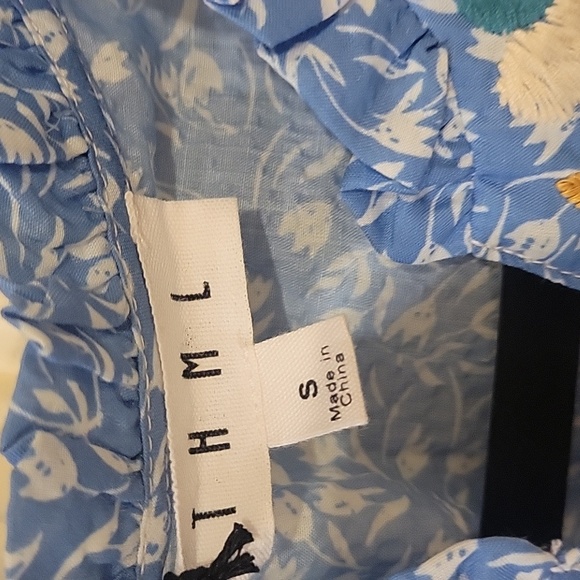 THML Blue Blouse with Floral Embroidery - Picture 2 of 6